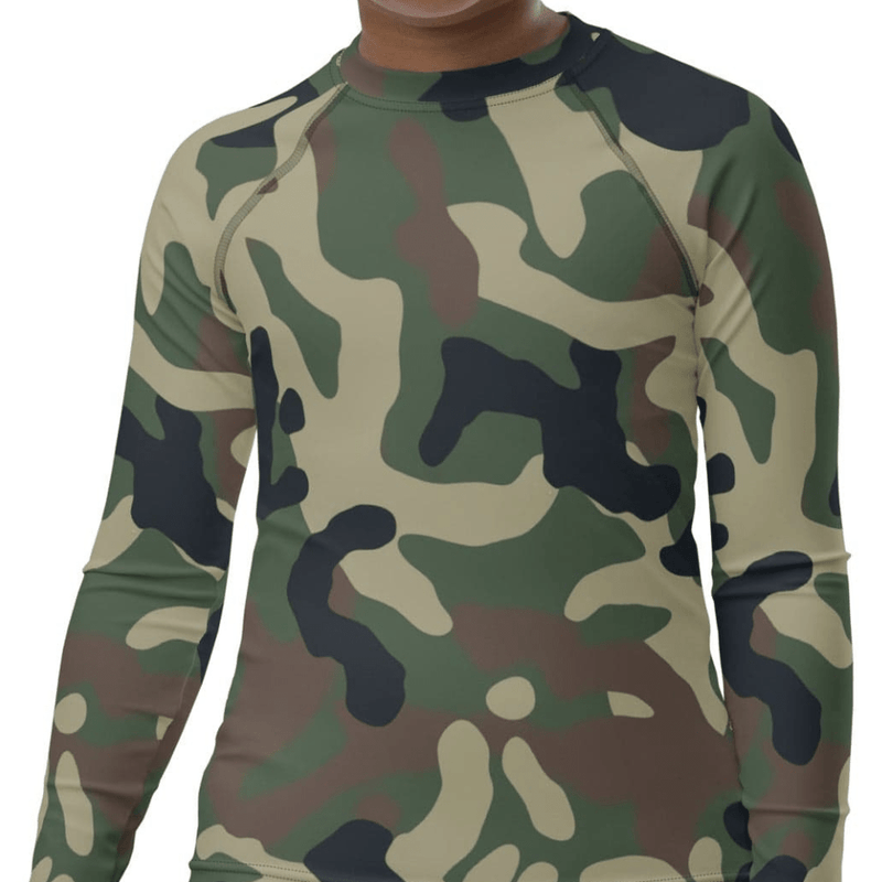 YOUTH COMPRESSION SHIRT LONG SLEEVE, CAMO ASPHALT CORTEX